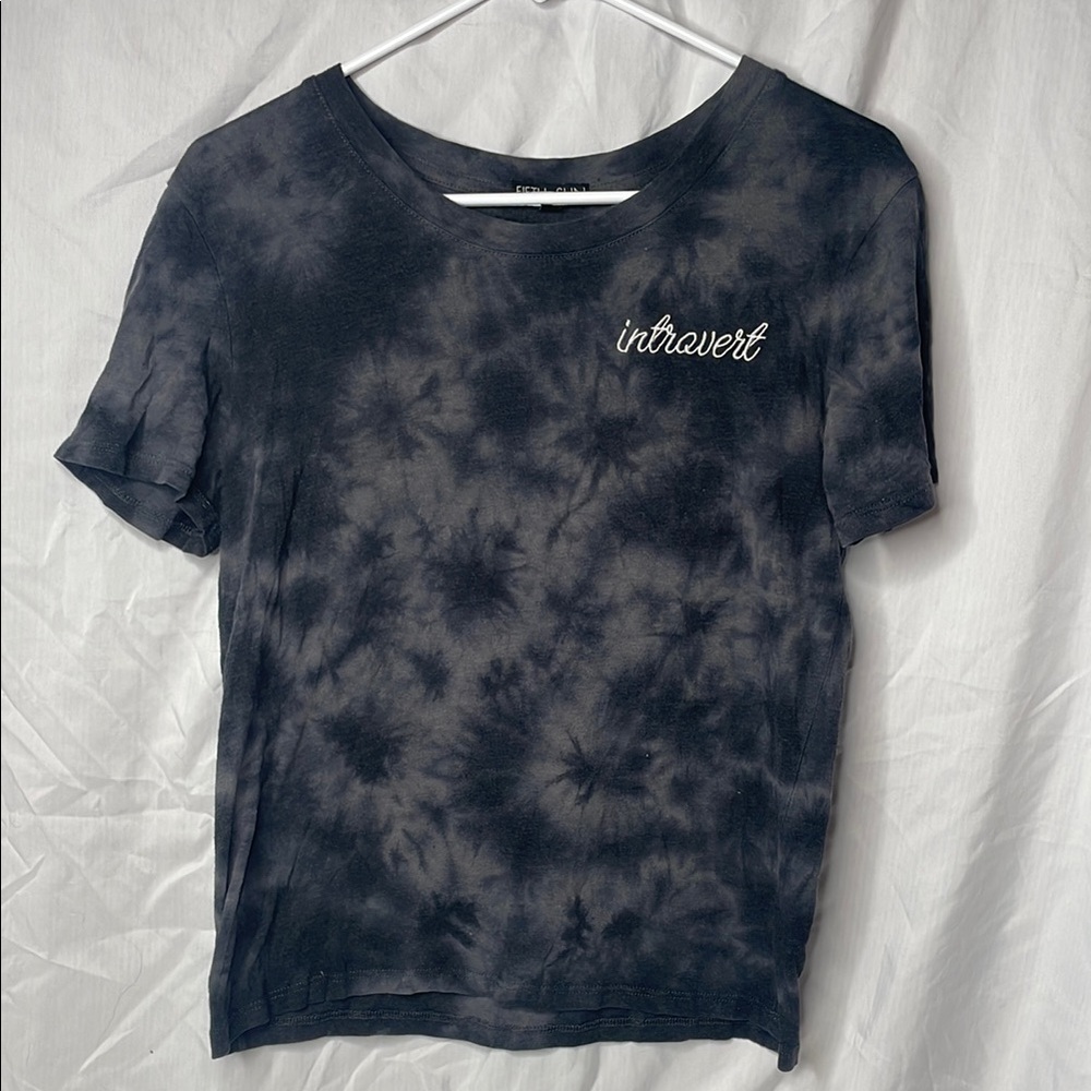 intro. Black and Gray Crop T-Shirt Short Sleeve
